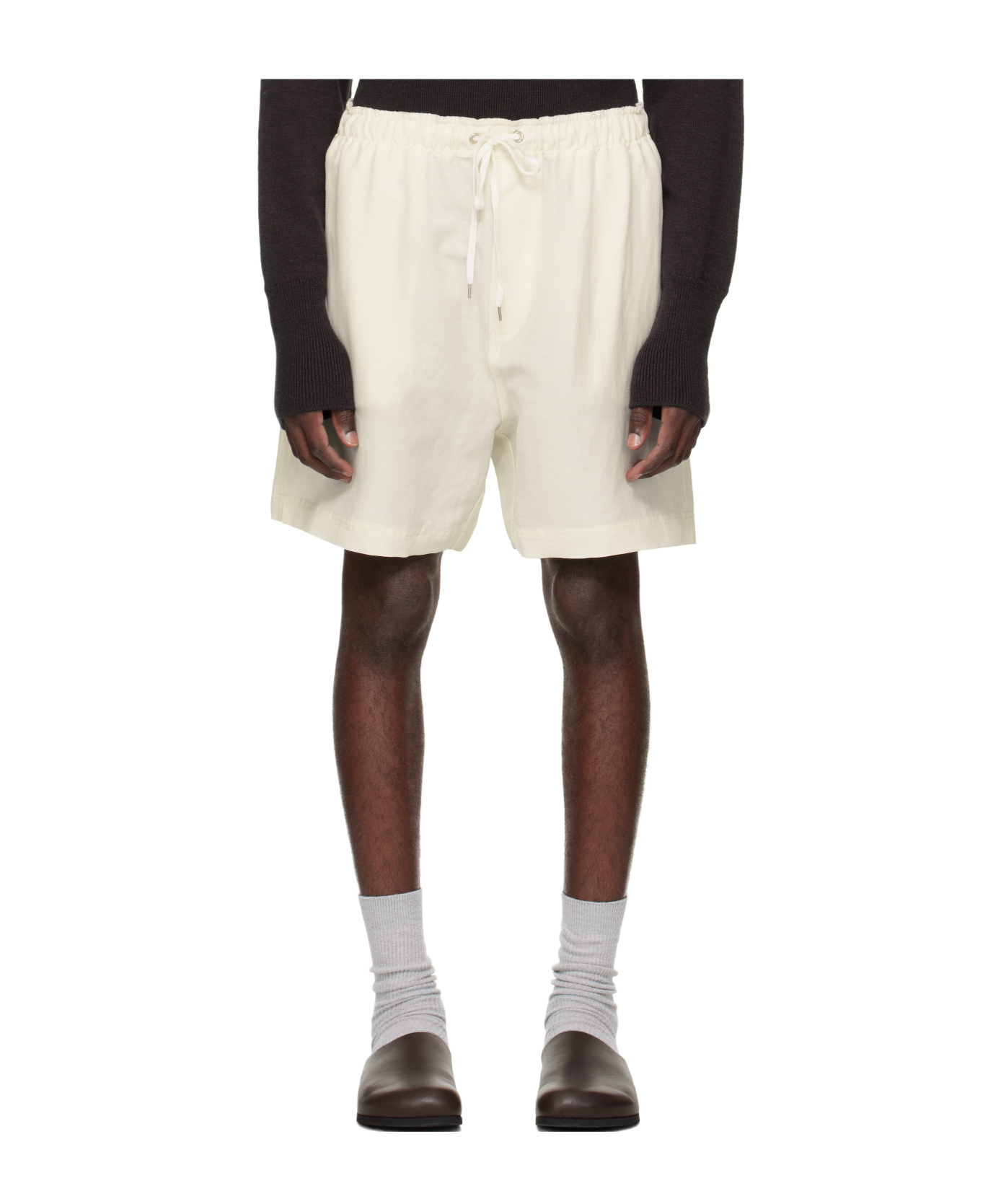 Studio Nicholson Drawstring Shorts In White