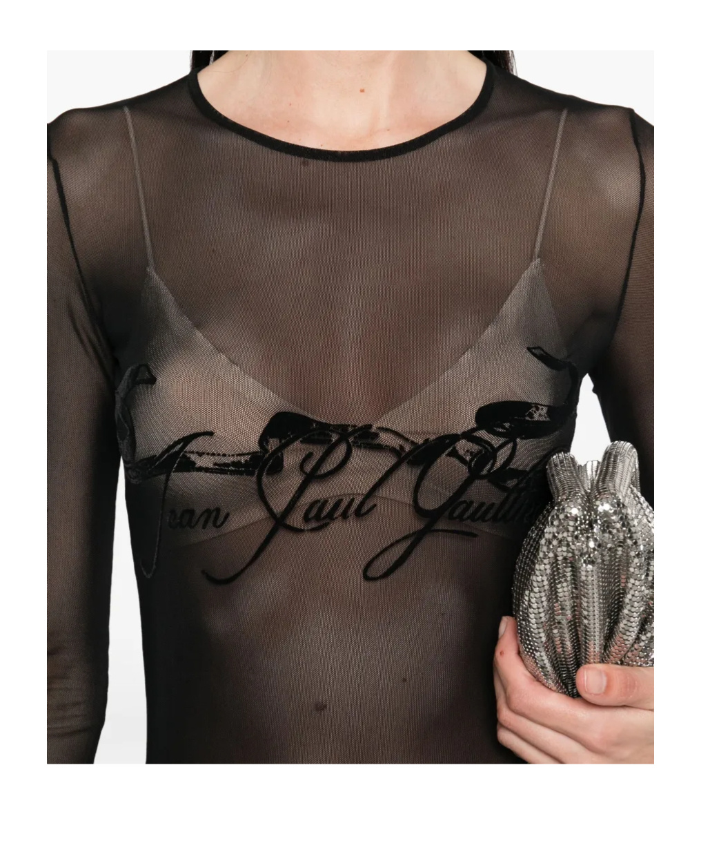 Jean Paul Gaultier Round-neck Blouse In Black