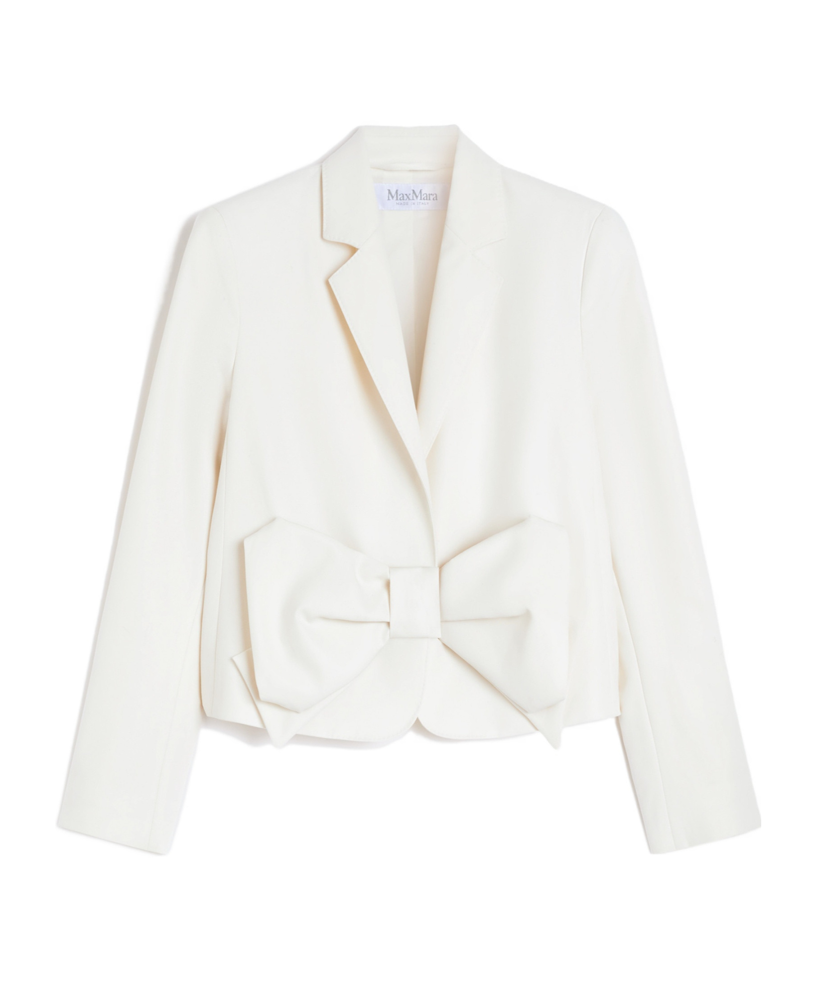 Max Mara Cotton Twill Cropped Jacket In White