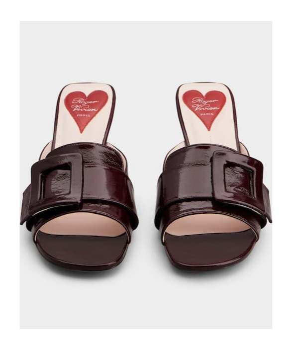 Shop Roger Vivier Viv' Canard Mules In Patent Leather
