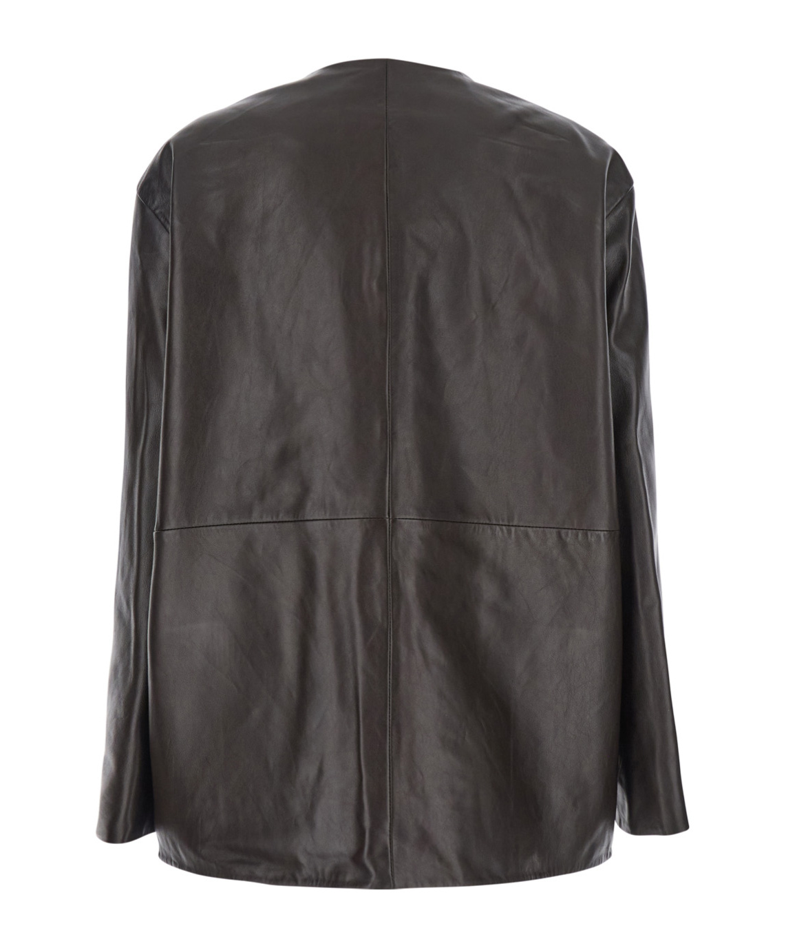 Rohe Brown Jacket With Front Toggle Closure In Leather Woman In Brown