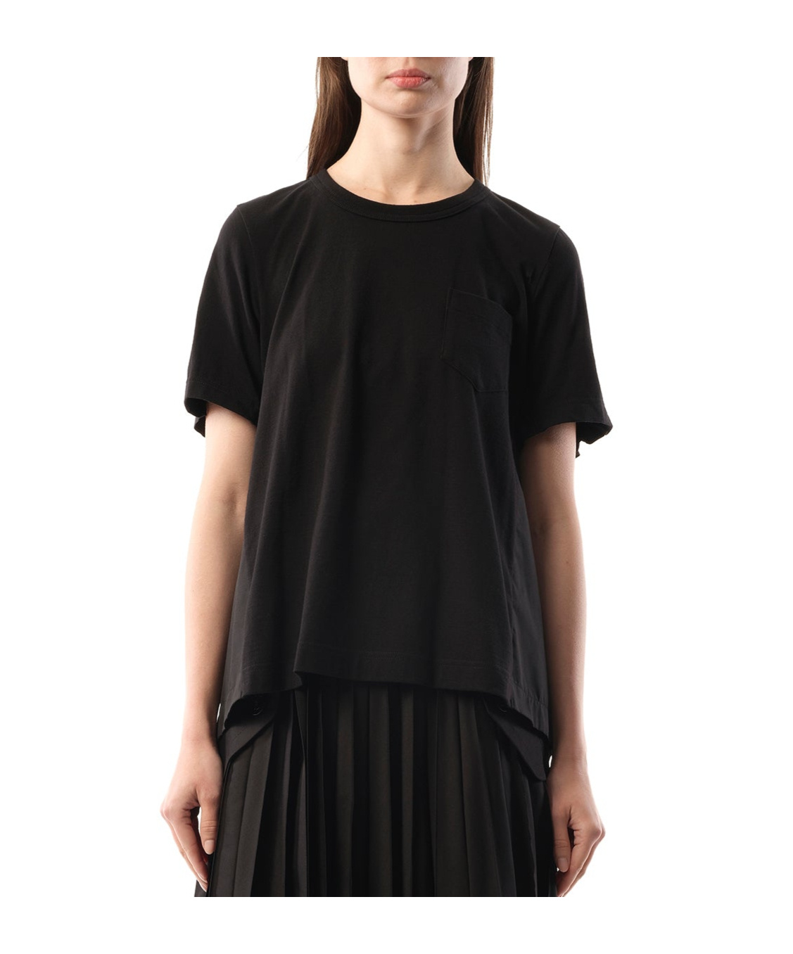 Shop Sacai Panelled T-shirt In Black