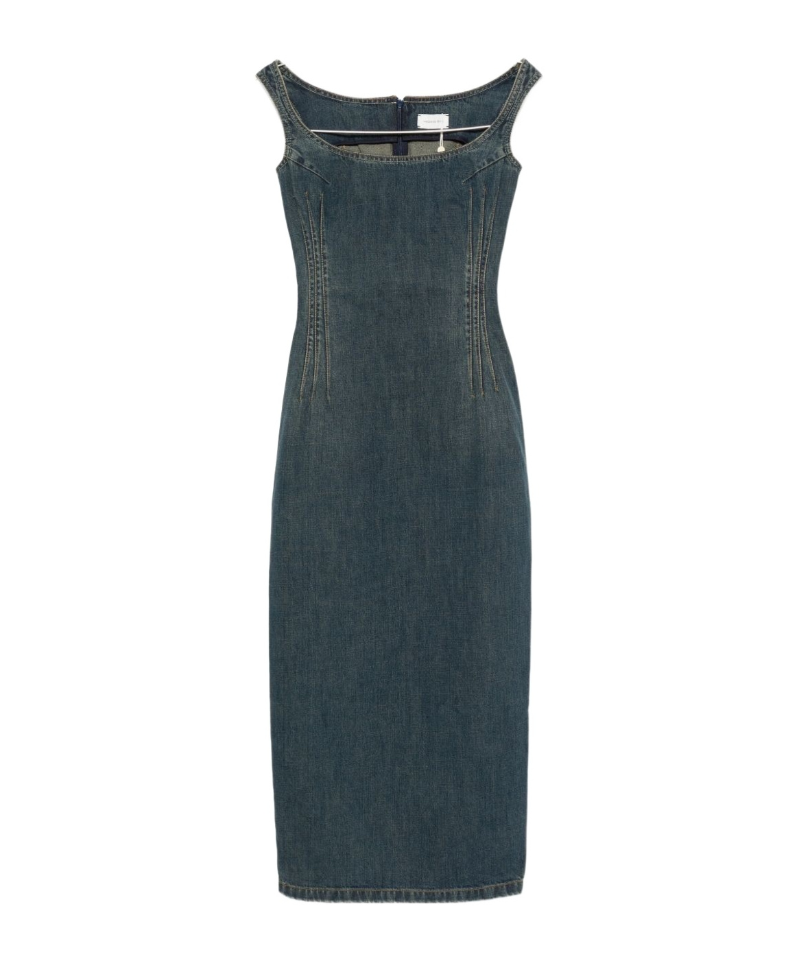 Magda Butrym Square-neck Denim Dress In Green
