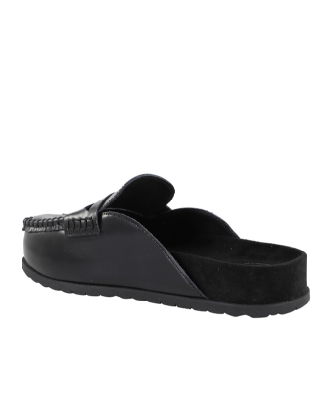 Ash Round Toe Mules In Black