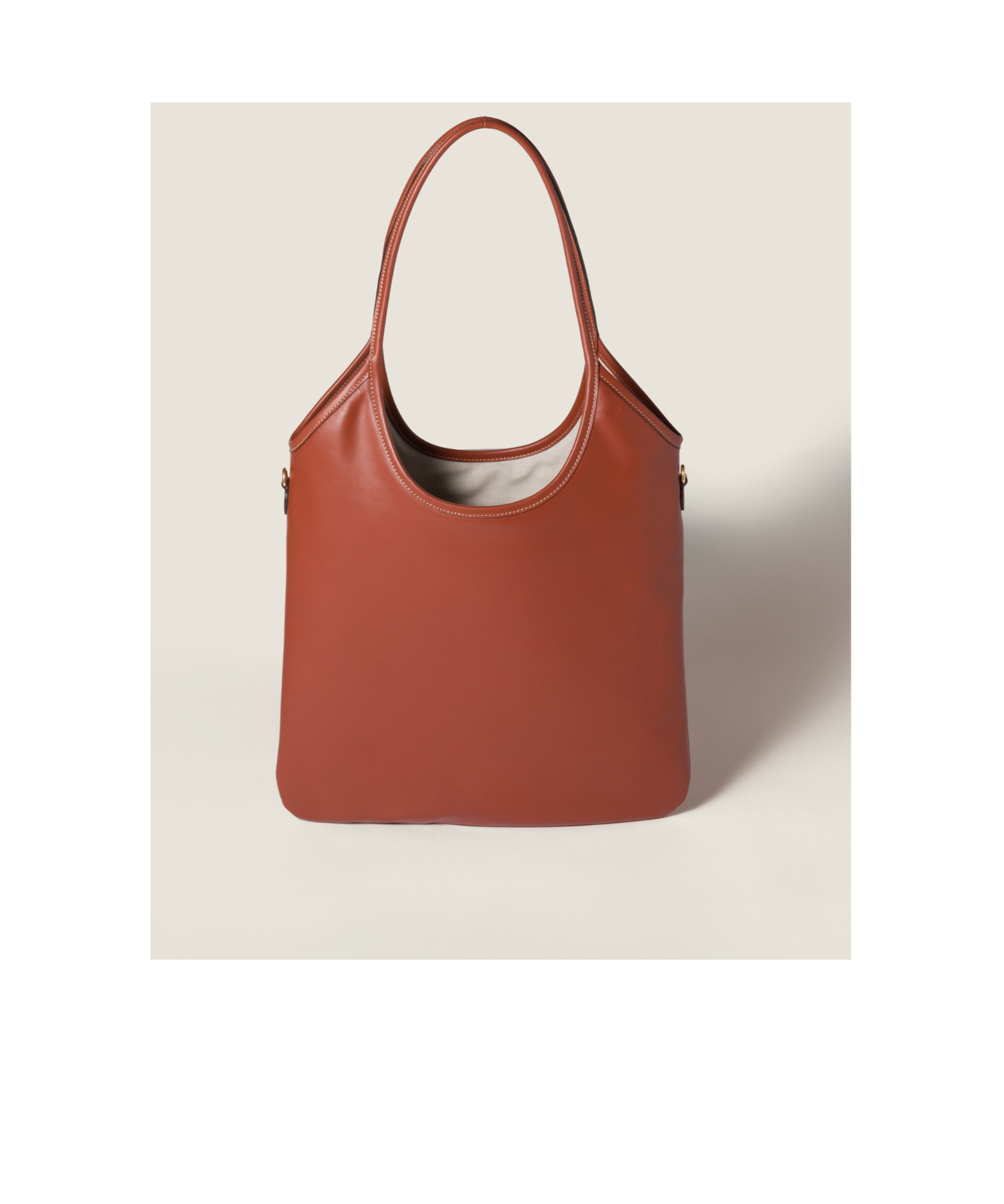 Miu Miu Double Handle Tote Bag In Brown