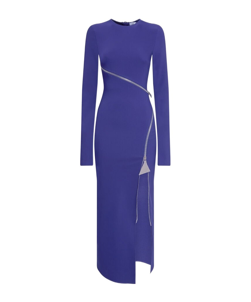 Attico Blue Midi Dress In Blue