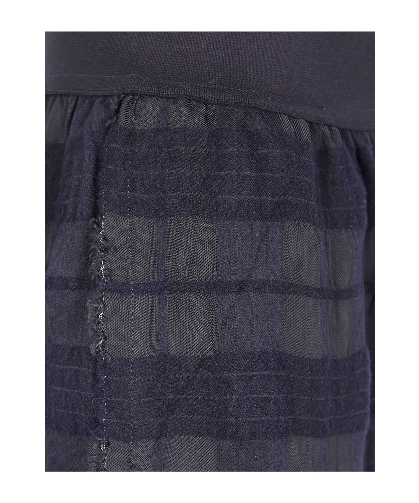 Uma Wang Grid-pattern Elastic-waist Trousers In Blue