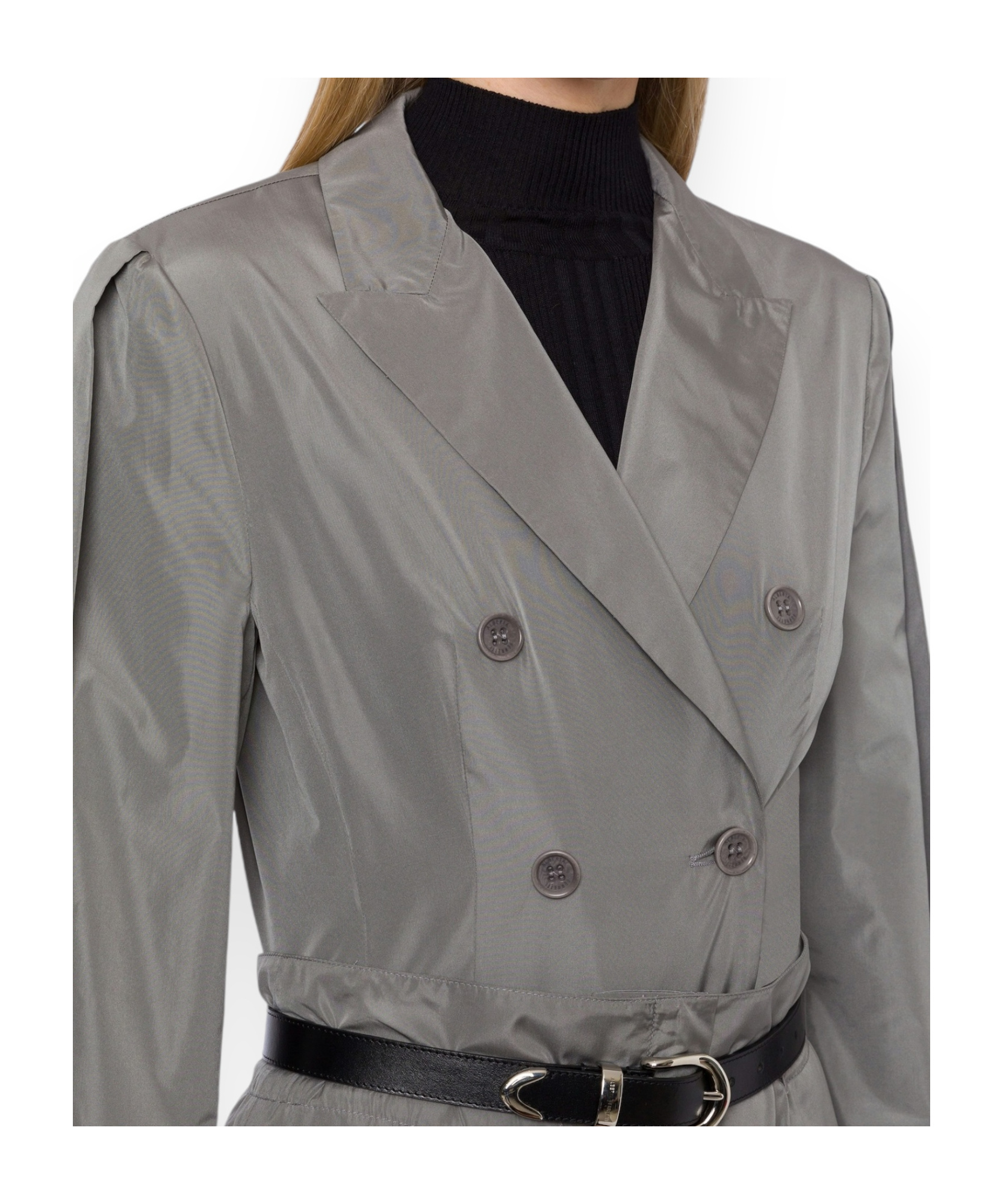 Alberta Ferretti Double-breasted Suit Jacket In Gray