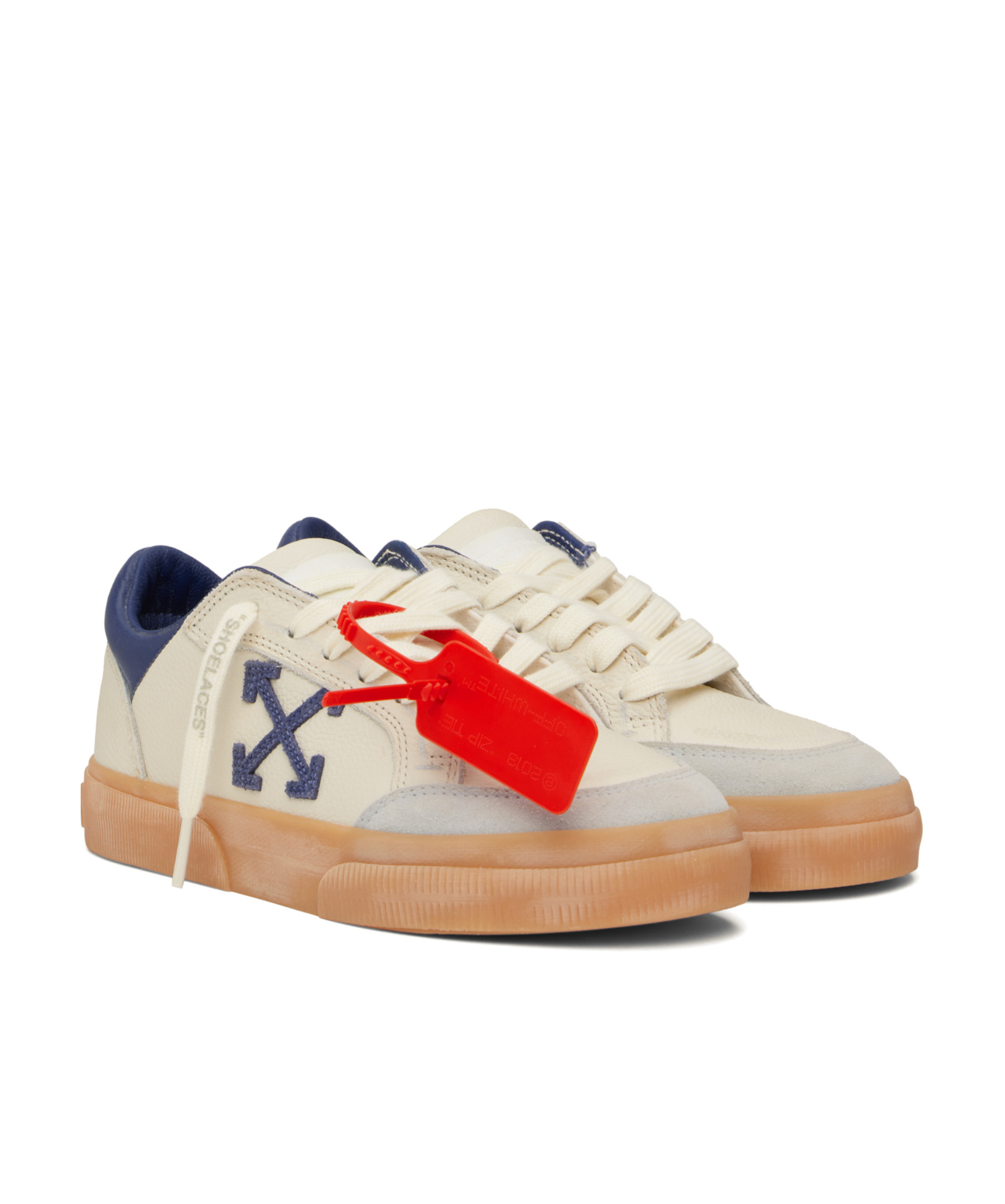 Off-white Lace-up Low-cut Casual Shoes In Nude