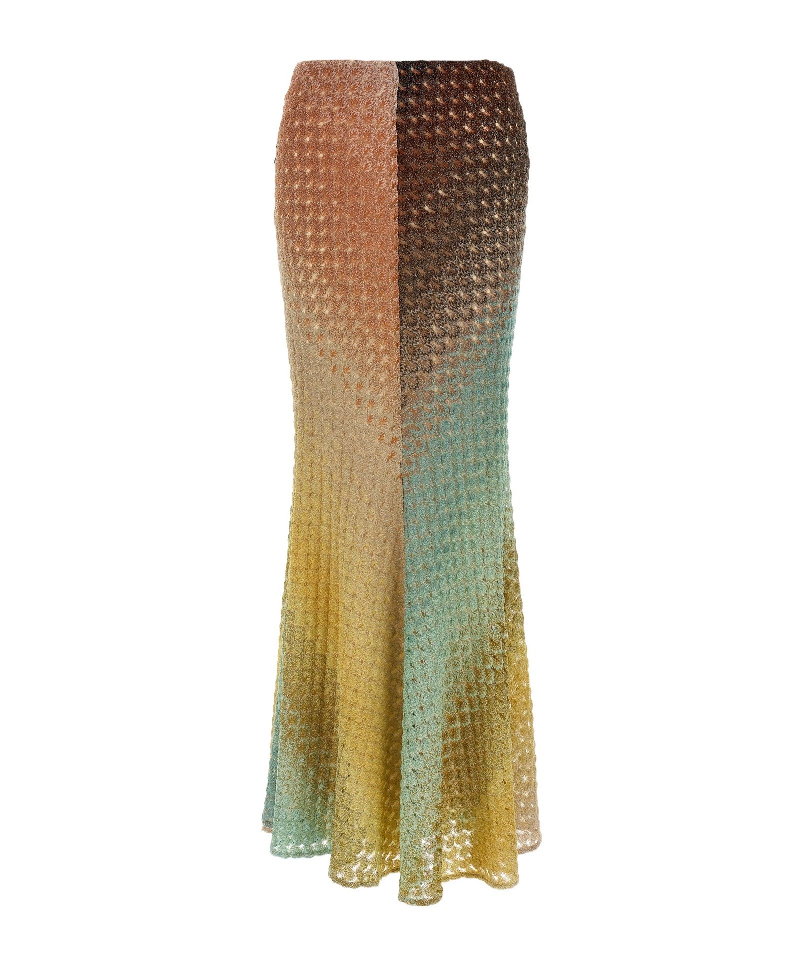 Shop Missoni Colorblock Skirt In Green
