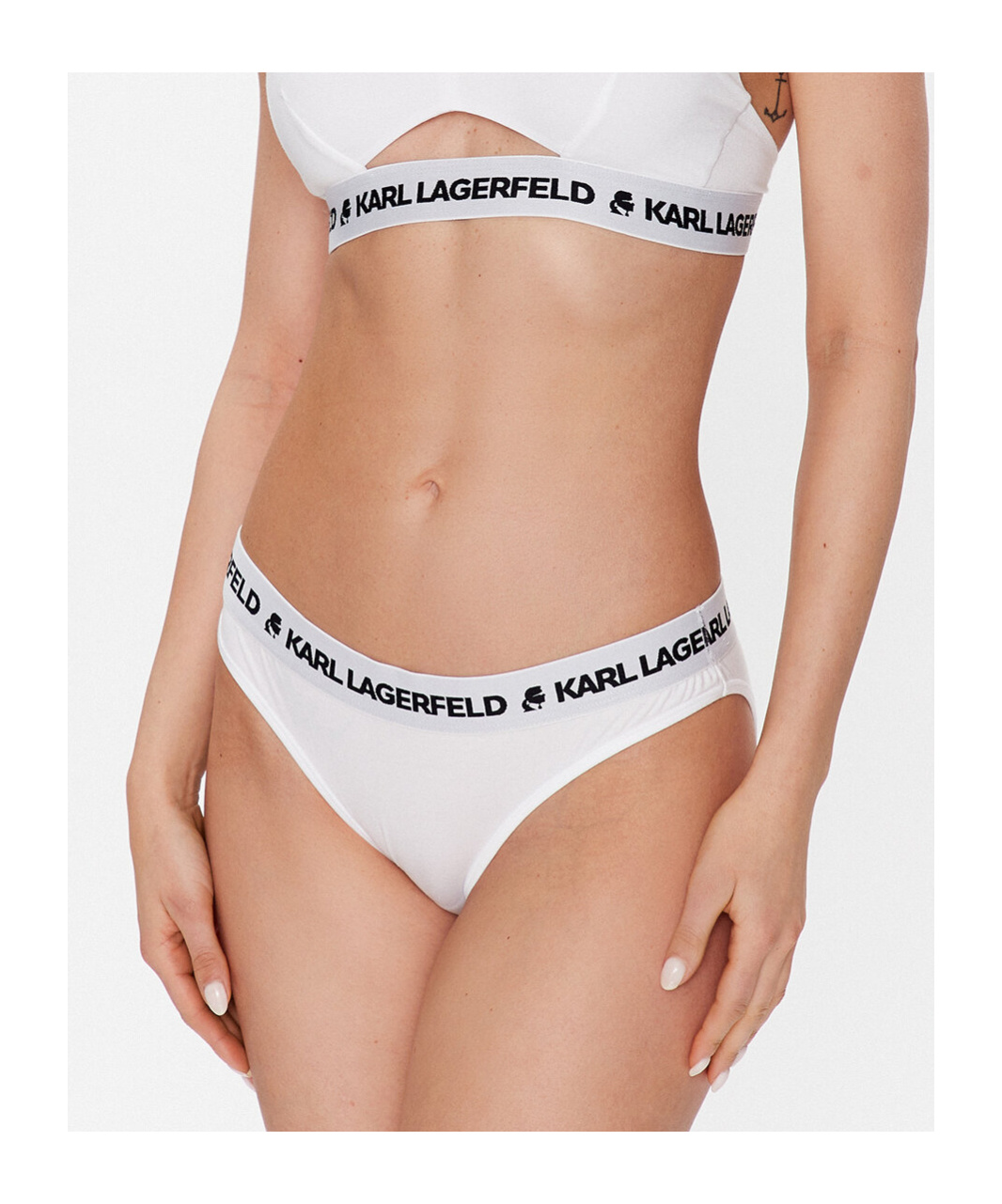Shop Karl Lagerfeld Logo Detailed Briefs In White