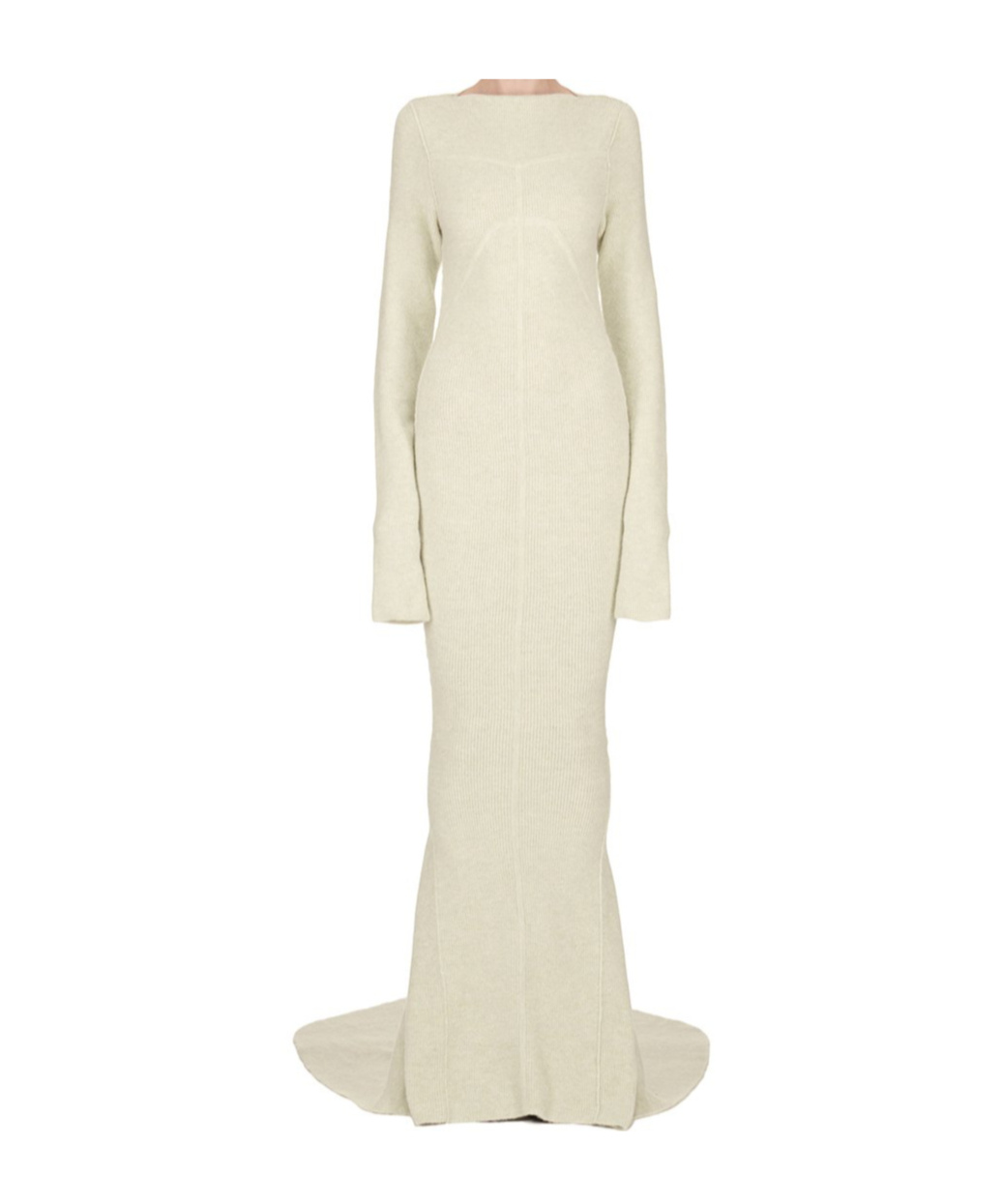 Rick Owens Long-sleeved Wool Dress In Nude