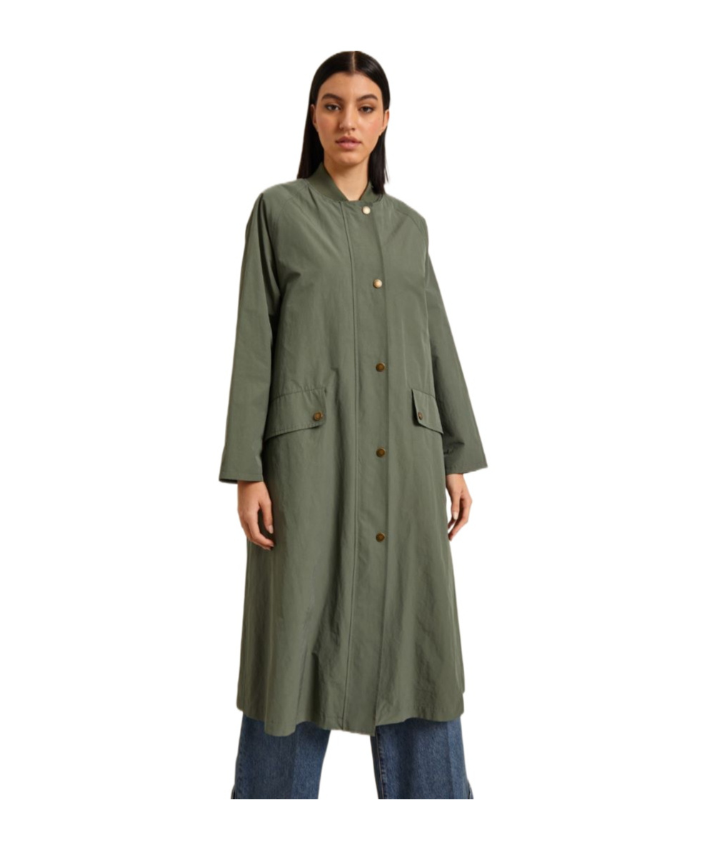 Weekend Max Mara Long-sleeved Windbreaker In Green