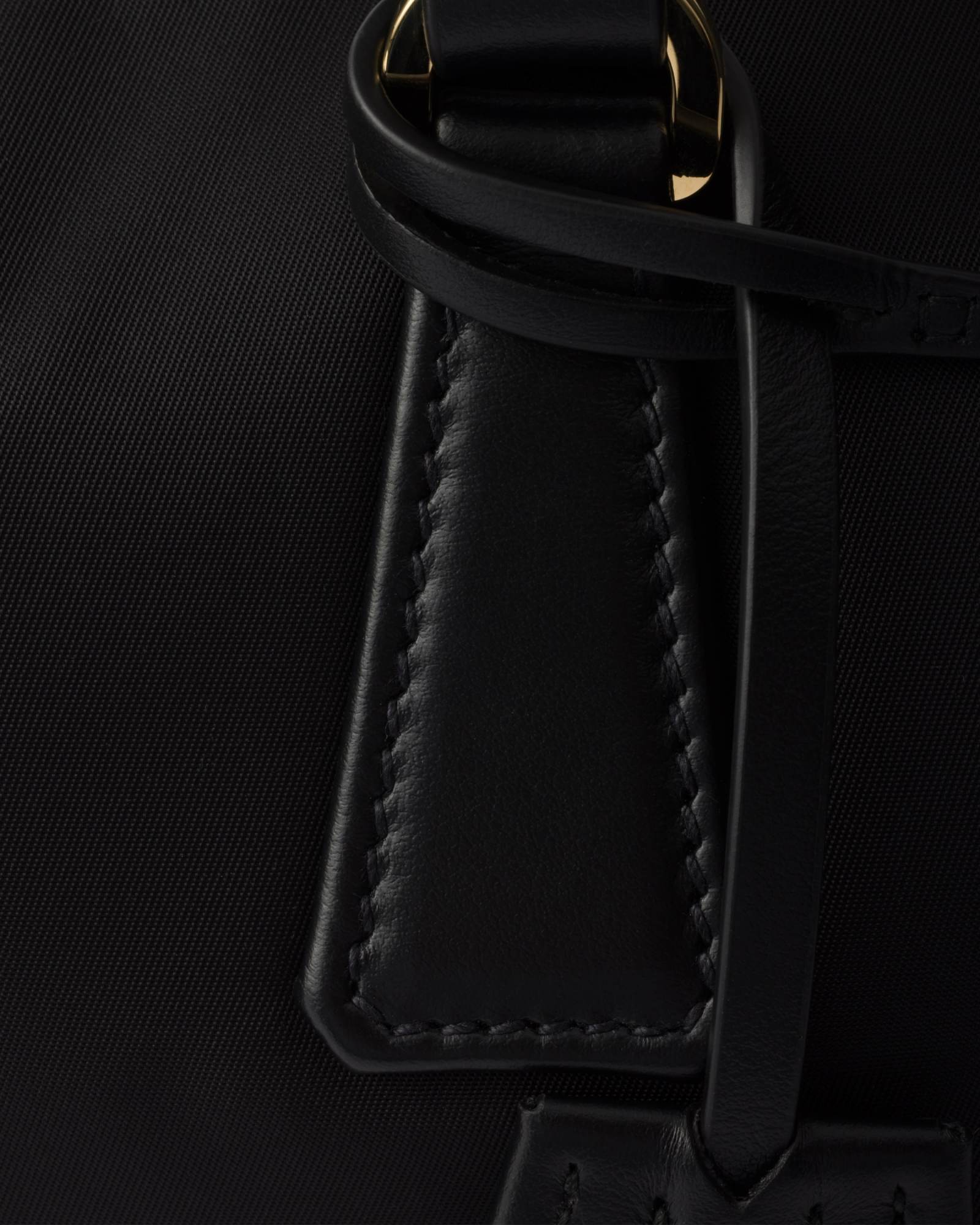 PRADA RE-NYLON AND LEATHER MEDIUM TOP-HANDLE BAG
