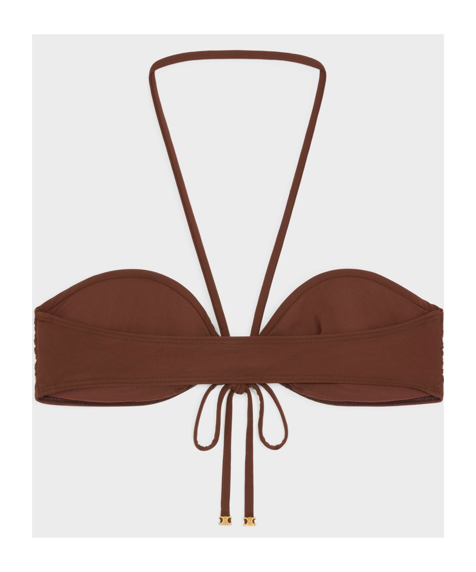 Celine Triomphe Balconette Top In Matte Jersey In Red
