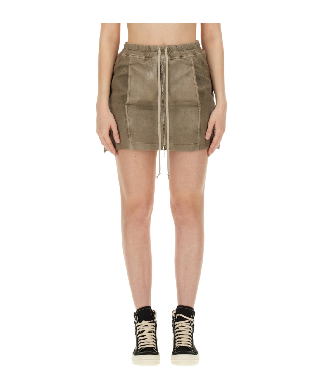 Rick Owens Drkshdw Mini Lido Skirt In Brown