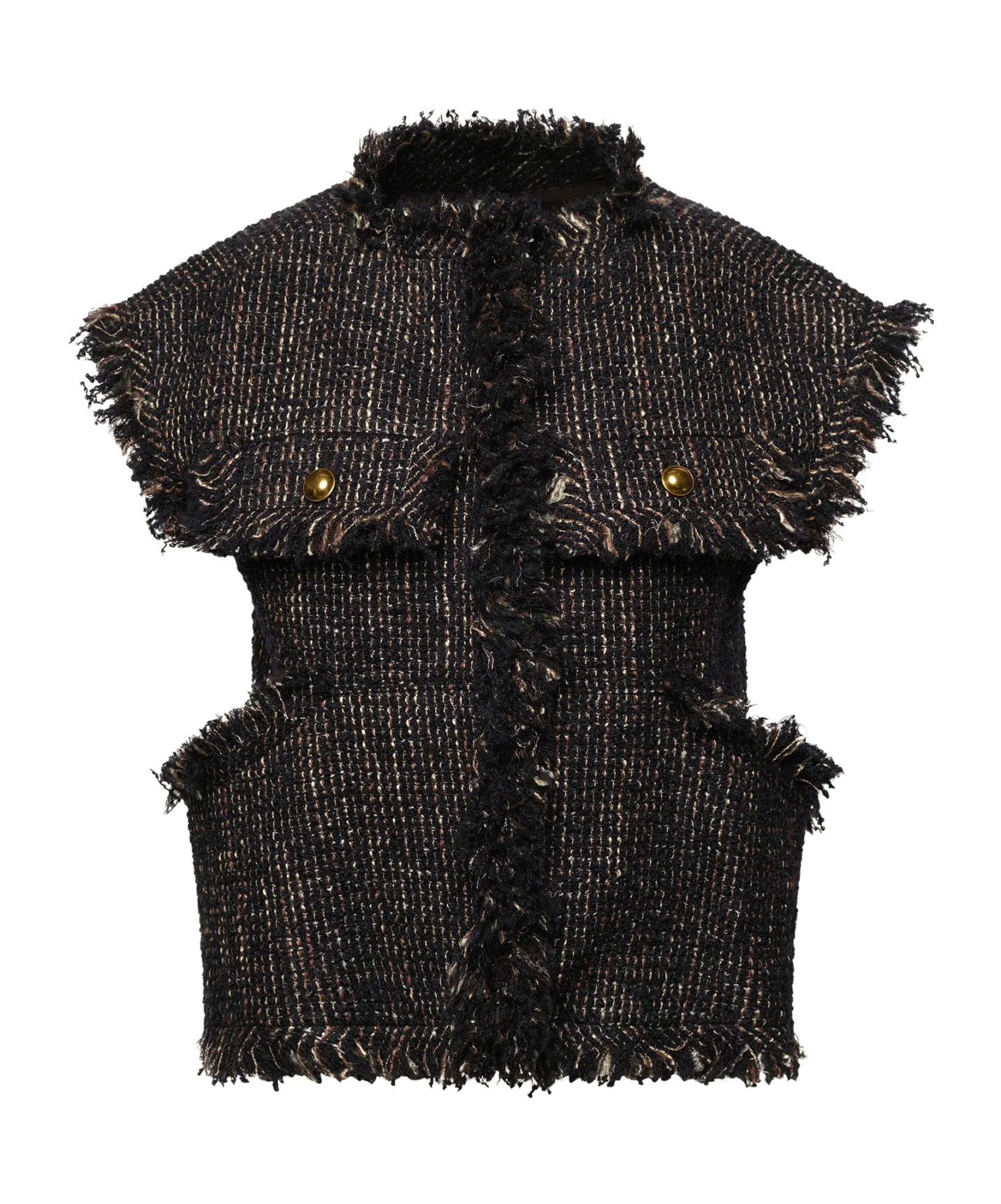 Sacai Raw-edged Vest In Black