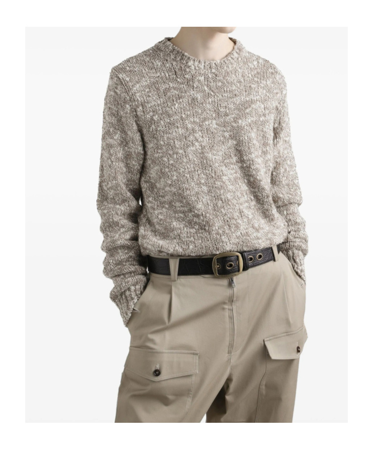 Dolce & Gabbana Fine-gauge Wool Crew Neck Pullover In Neutral
