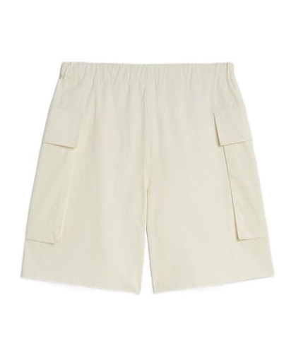 Jil Sander Elastic Waist Shorts In Eggshell