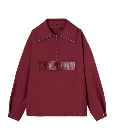 Gucci Embossed Gabardine Bomber Jacket In Red
