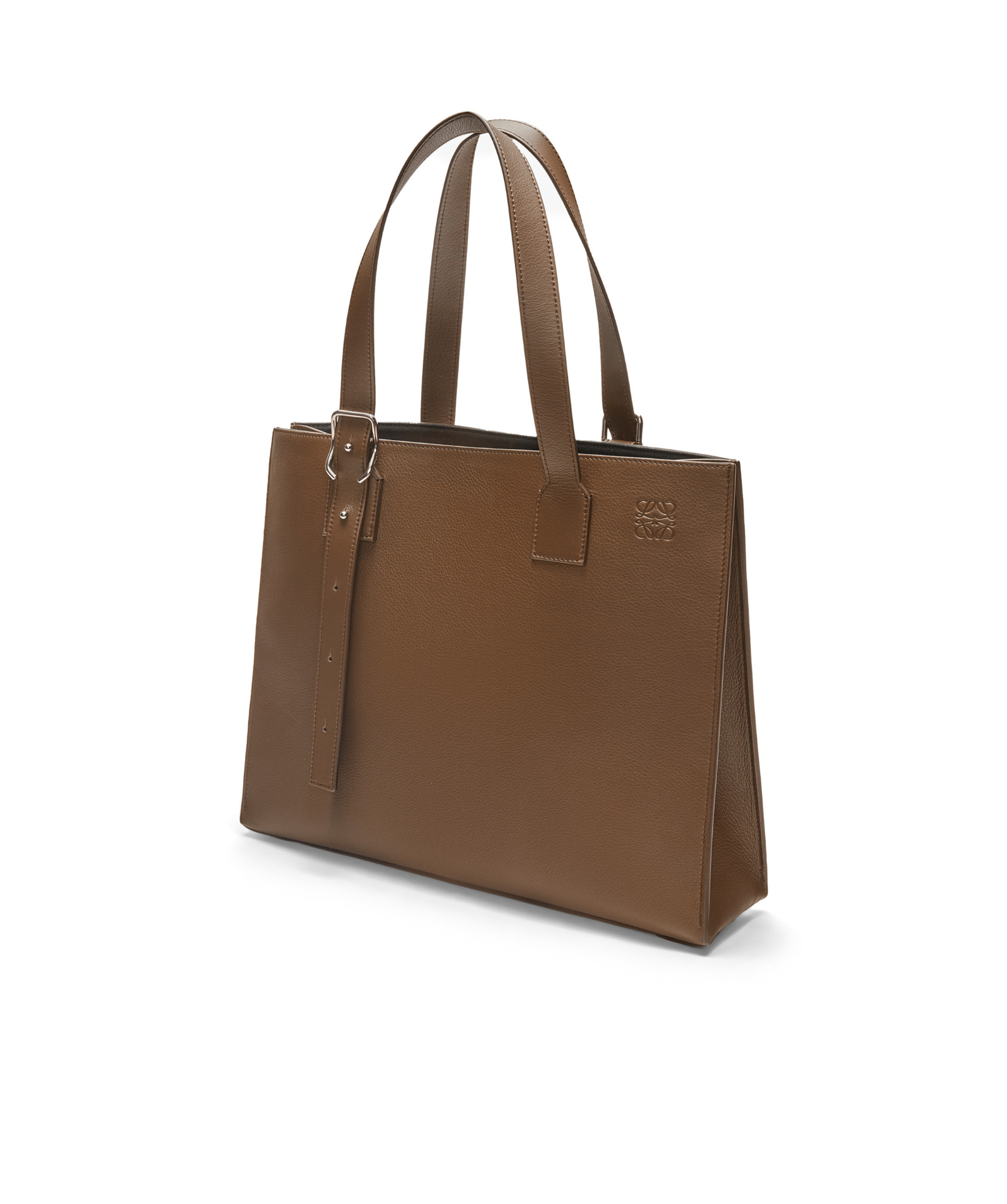Loewe Buckle Horizontal Tote In Classic Calfskin In Green