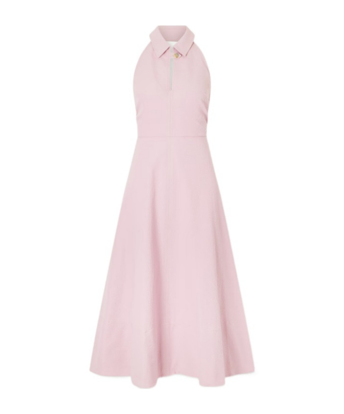 Veronica Beard Halterneck Midi Dress In Pink