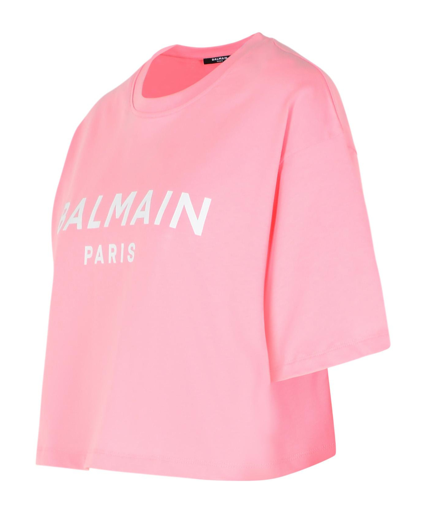 BALMAIN T-SHIRT WITH BALMAIN PARIS PRINT