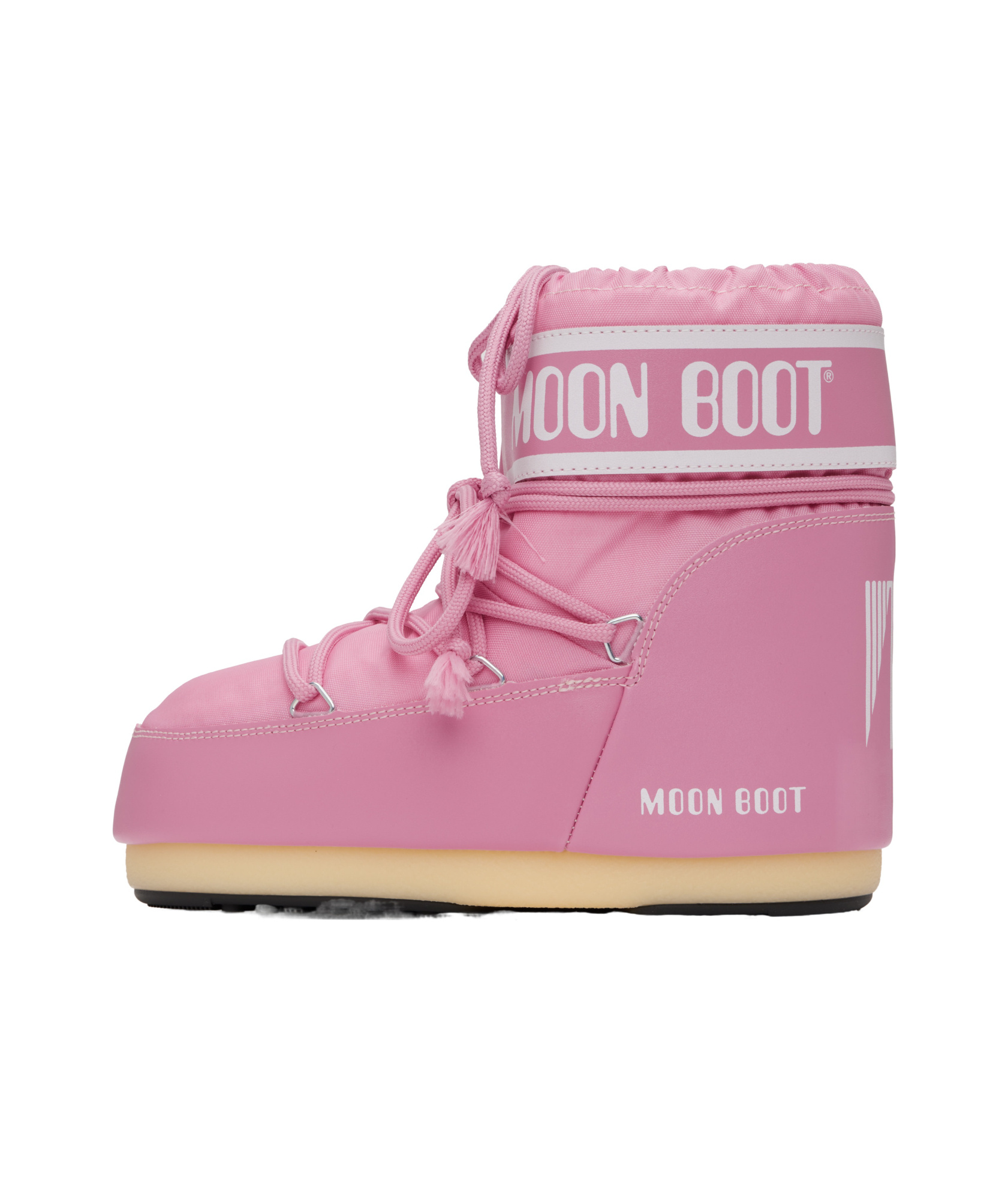 Moon Boot Round Toe Short Boots In Pink