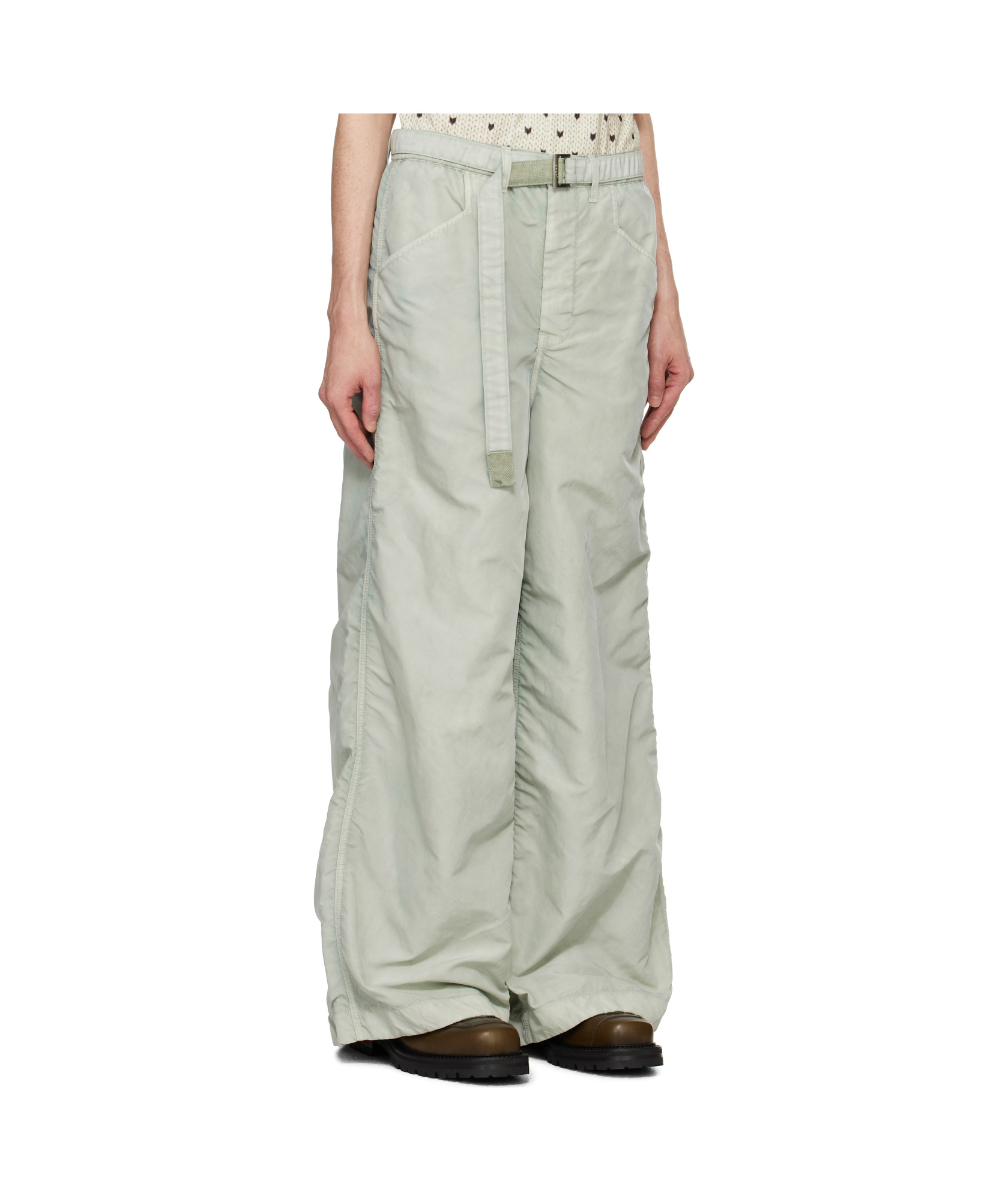 Sacai Belt-loop Casual Pants In Gray