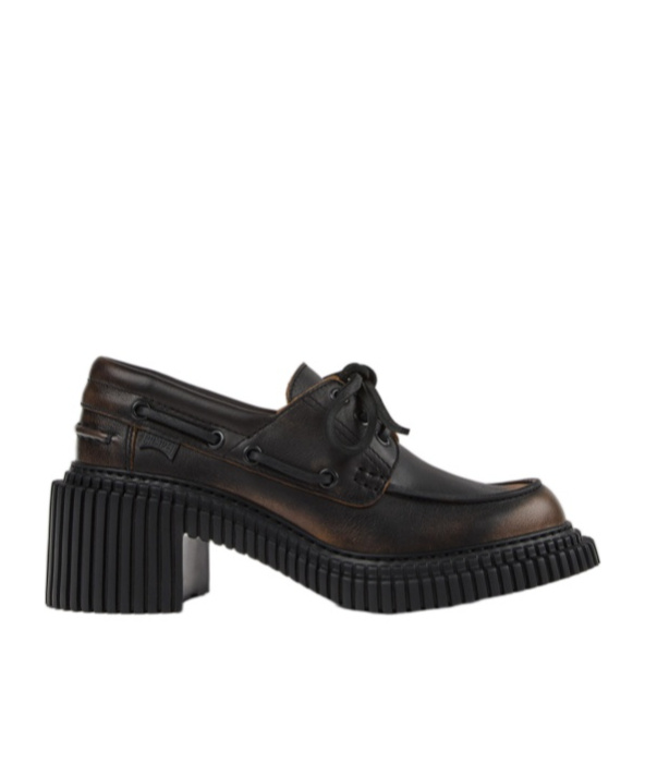 Camper Black Leather Moccasins For Women. In Black
