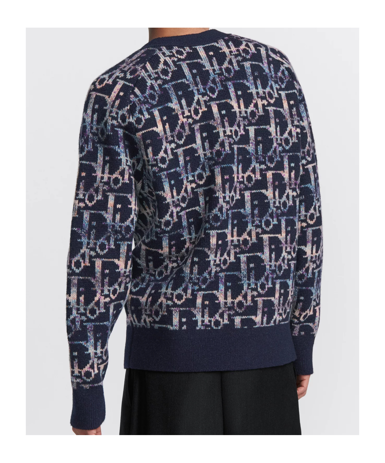 Dior Oblique Button Wool Knitted Cardigan In Black