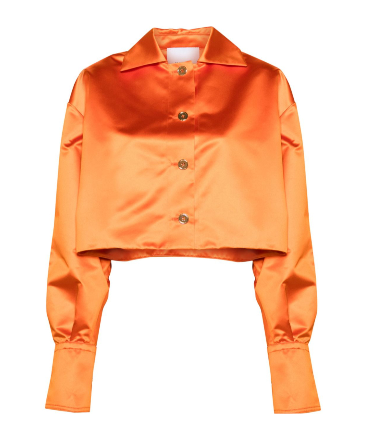 Patou Satin Cropped Jacket In Orange