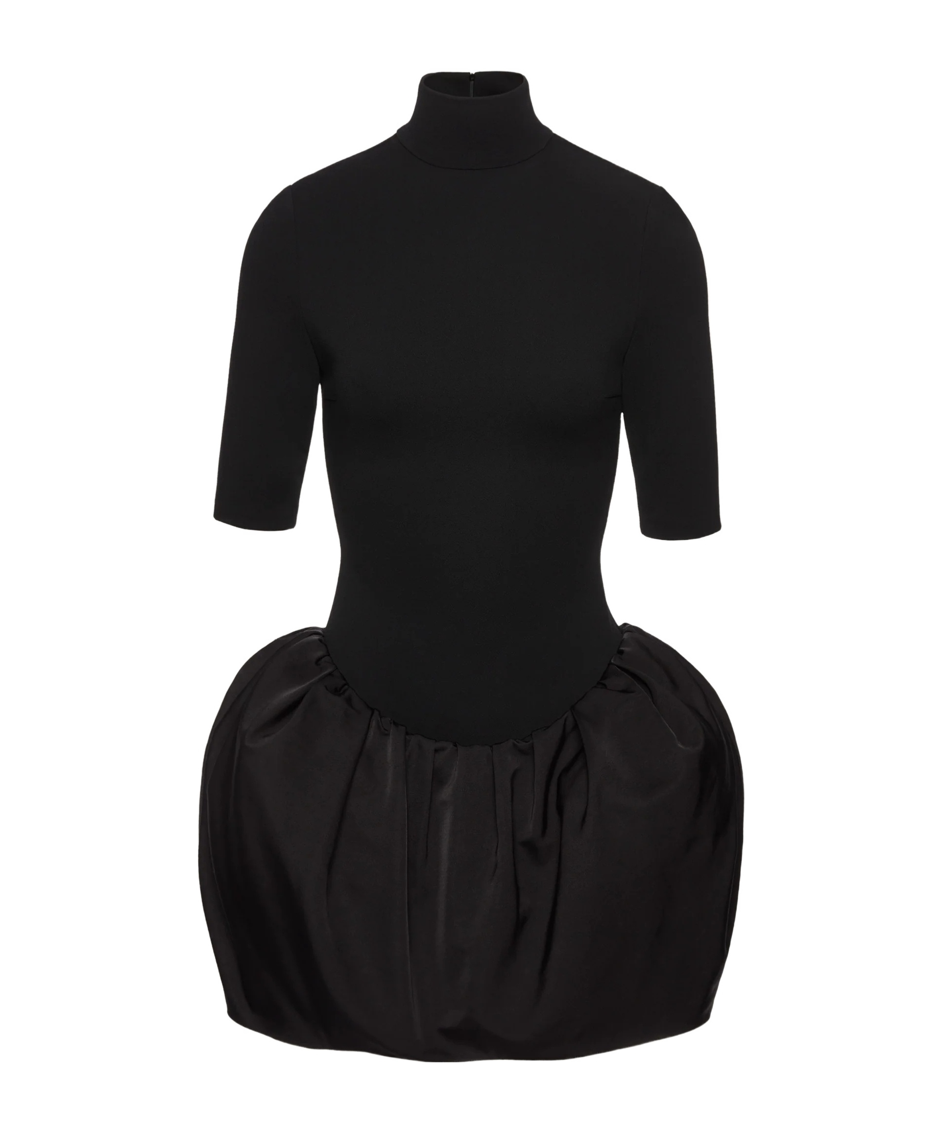Magda Butrym High-neck Puff Skirt Mini Dress In Black In Black