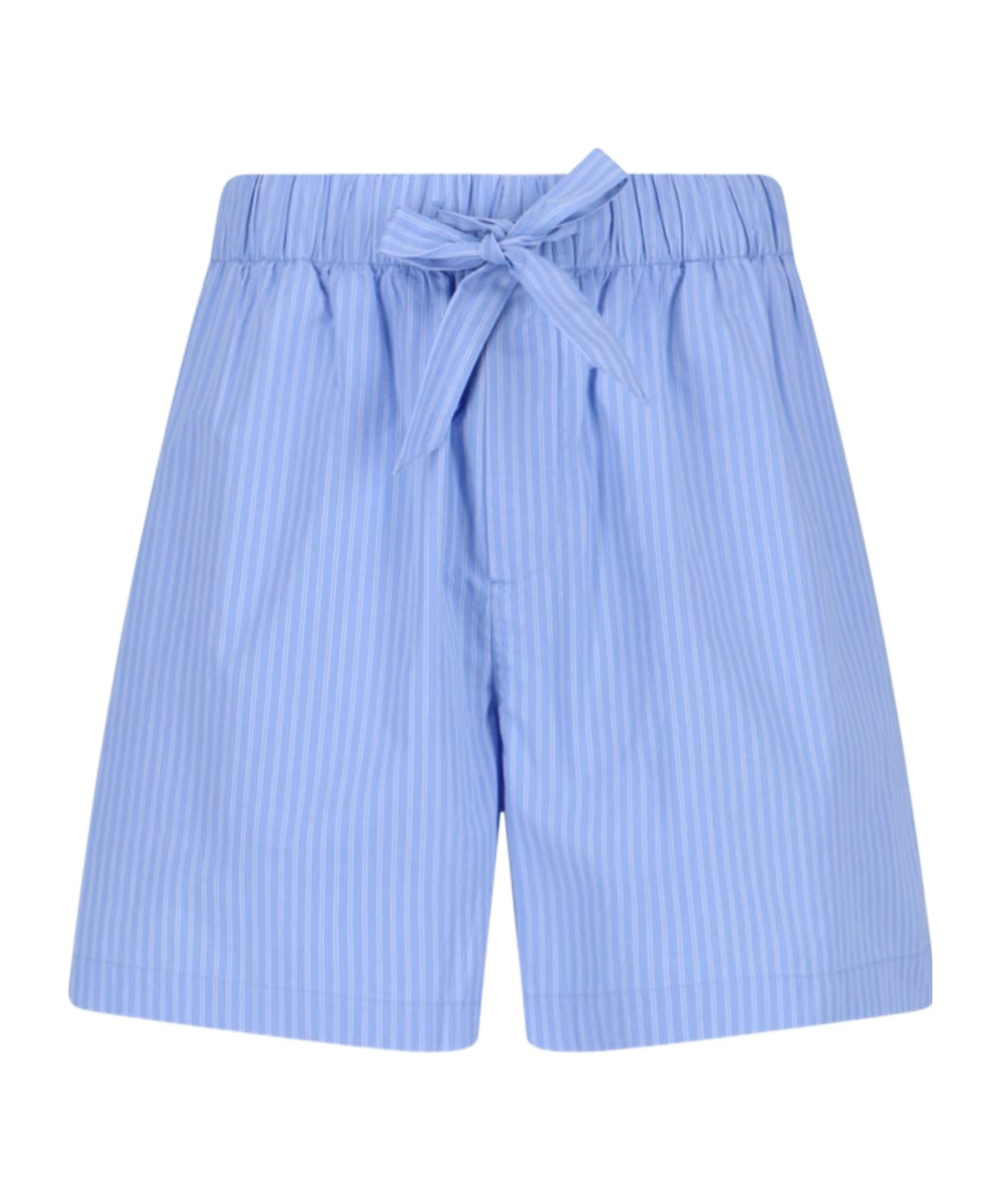 Tekla Drawstring Pyjama Shorts In Blue