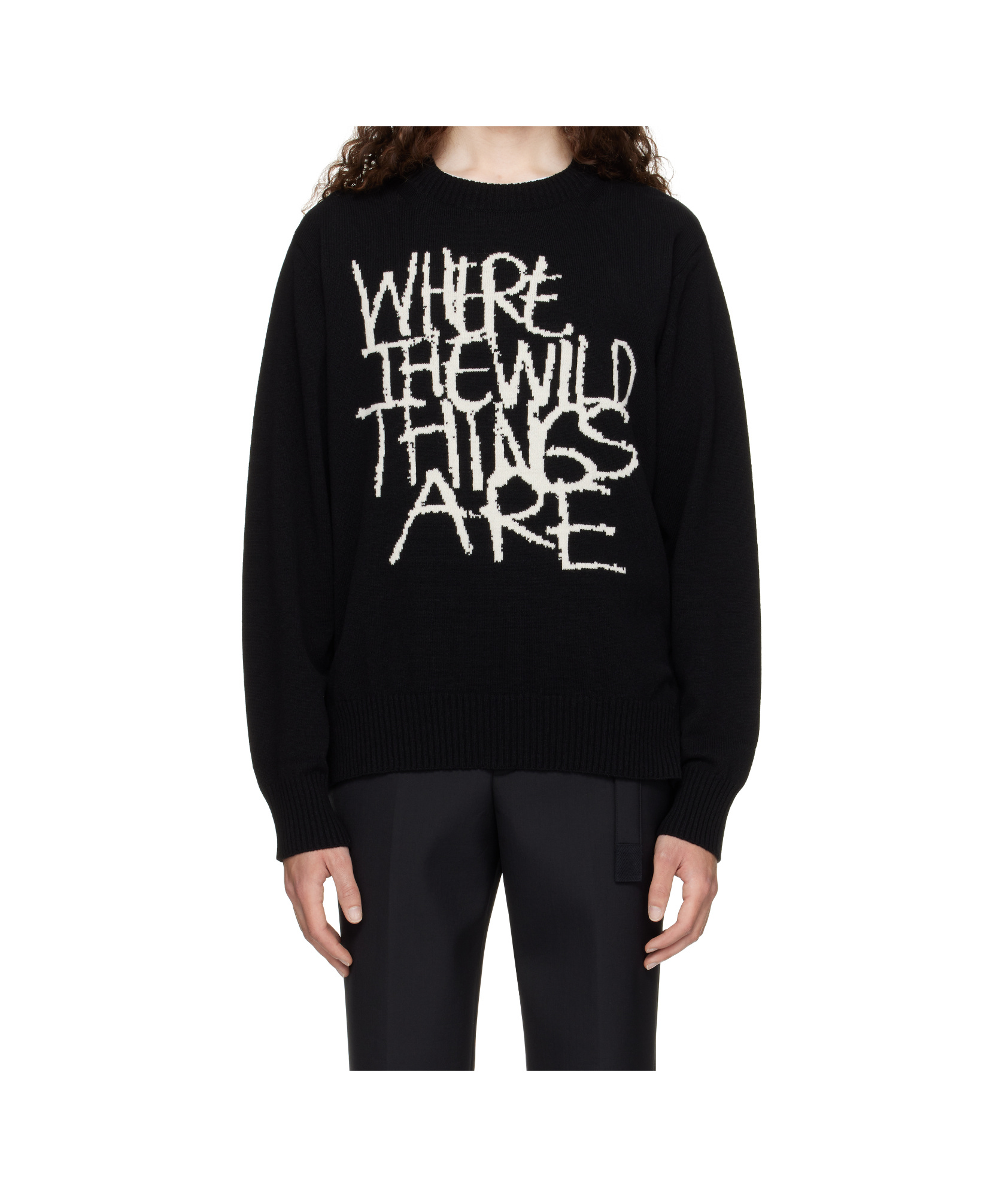 Sacai Long-sleeved Sweater In Black