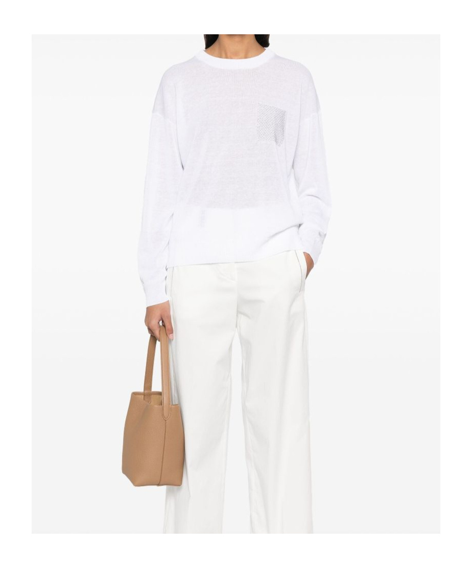Shop Peserico Long-sleeved Sweater In White
