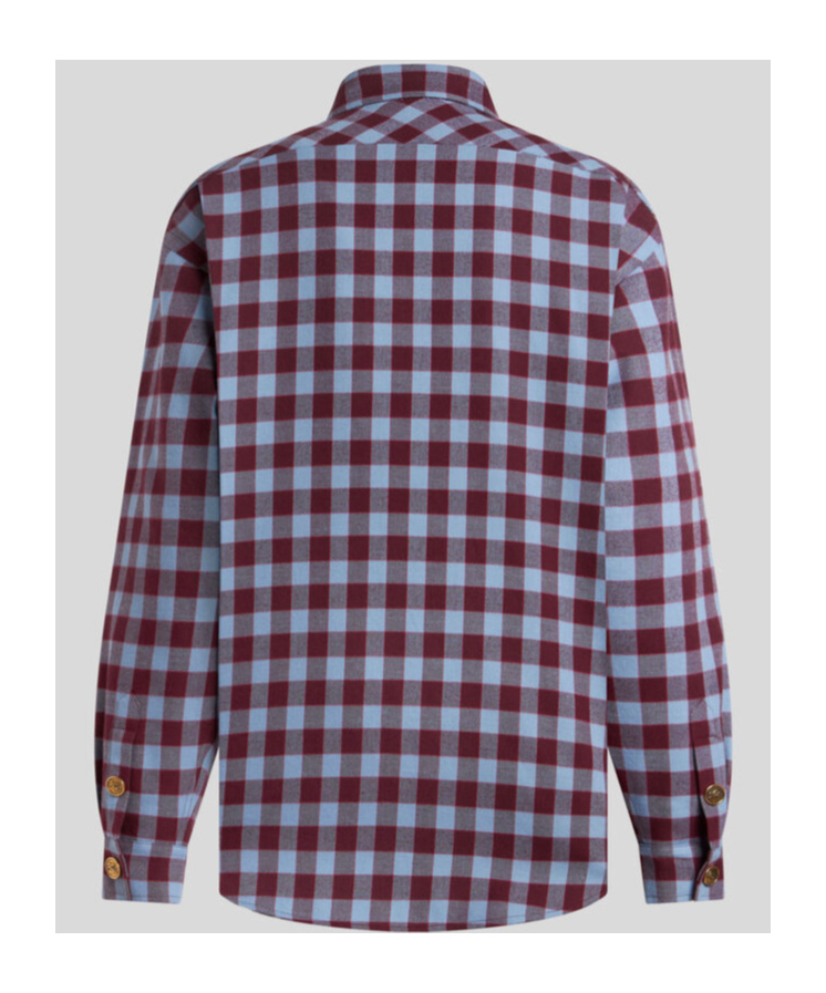 Shop Etro Checkerboard Jacquard Curved Hem Shirt In Gray