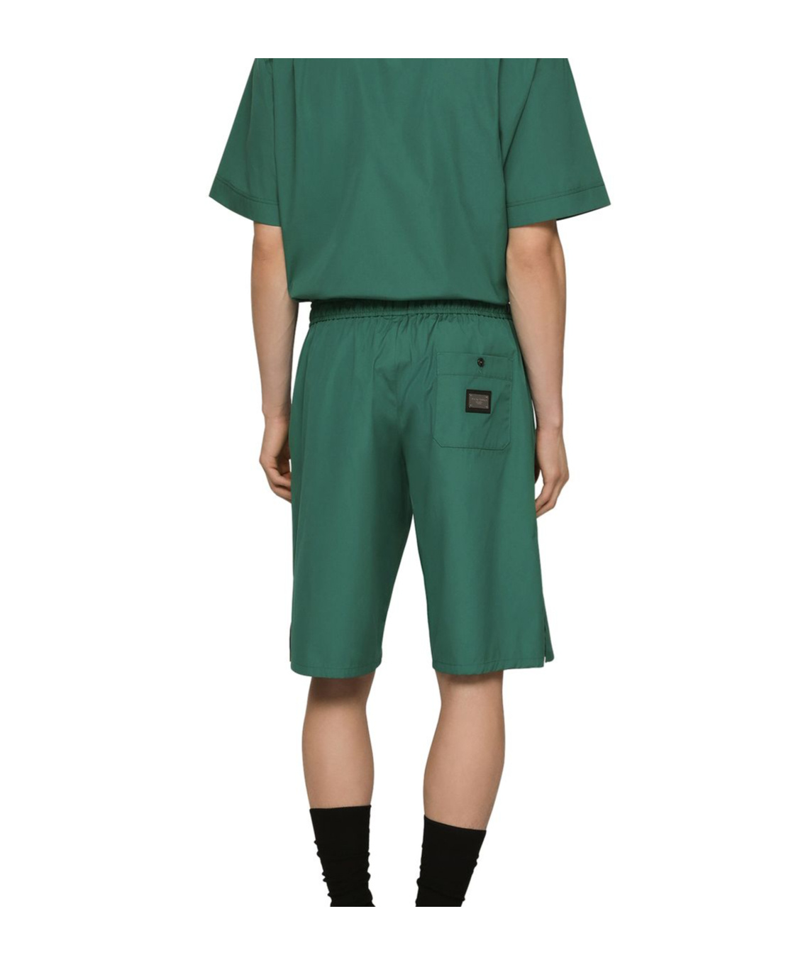 DOLCE & GABBANA COTTON JOGGING SHORTS WITH LOGO TAG