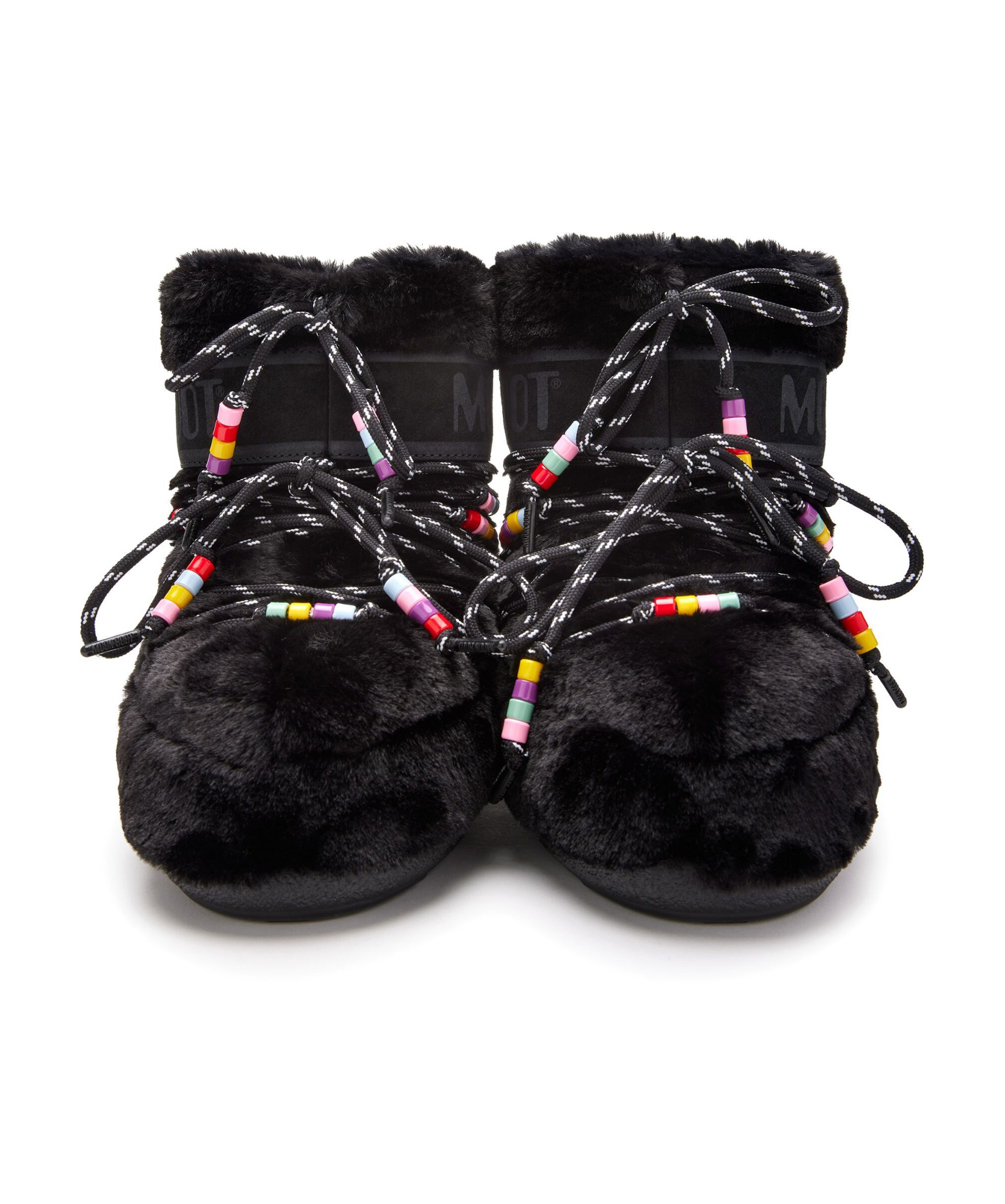 Moon Boot Icon Low Faux Fur Beads Lab69 In Black