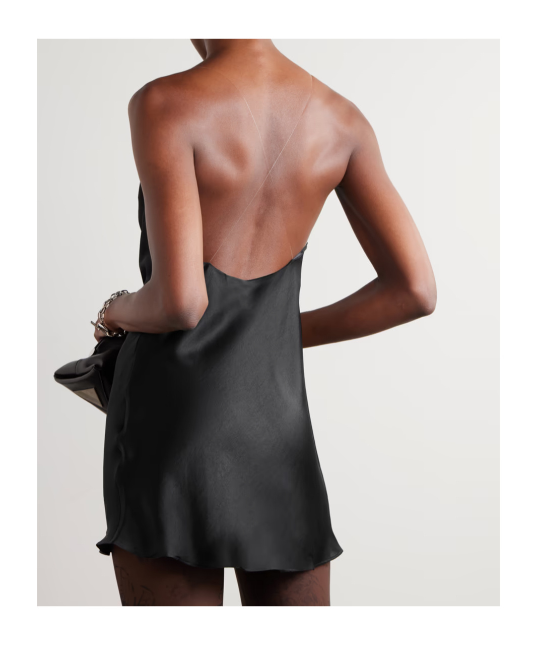 Y/project Satin Slip Dress For Elegant In Black