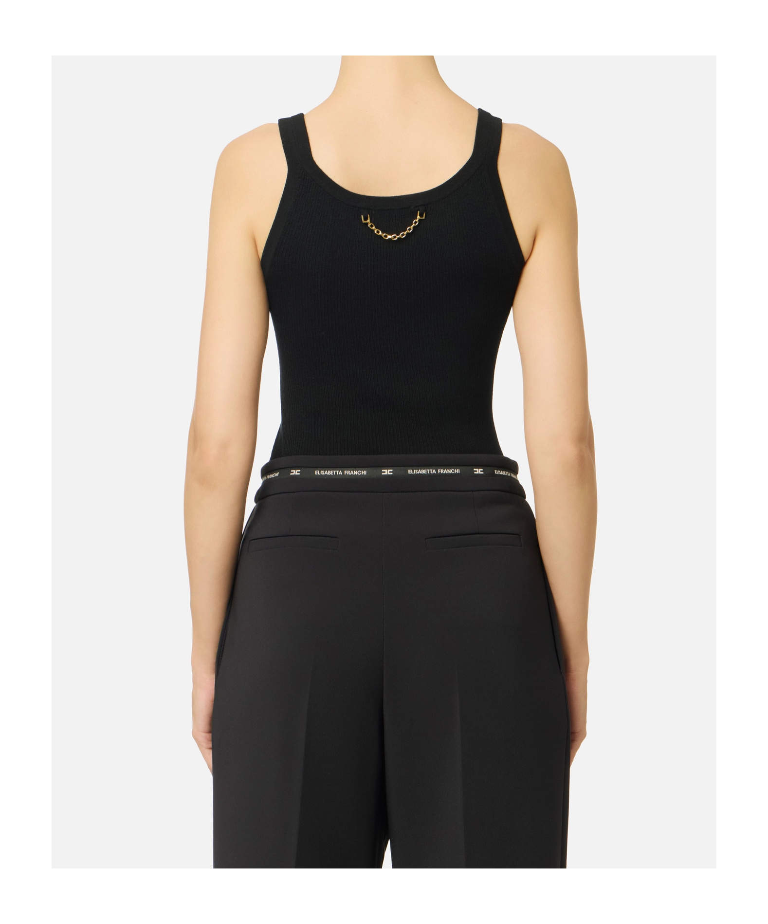 Elisabetta Franchi Sleeveless Top In Cotton In Multi