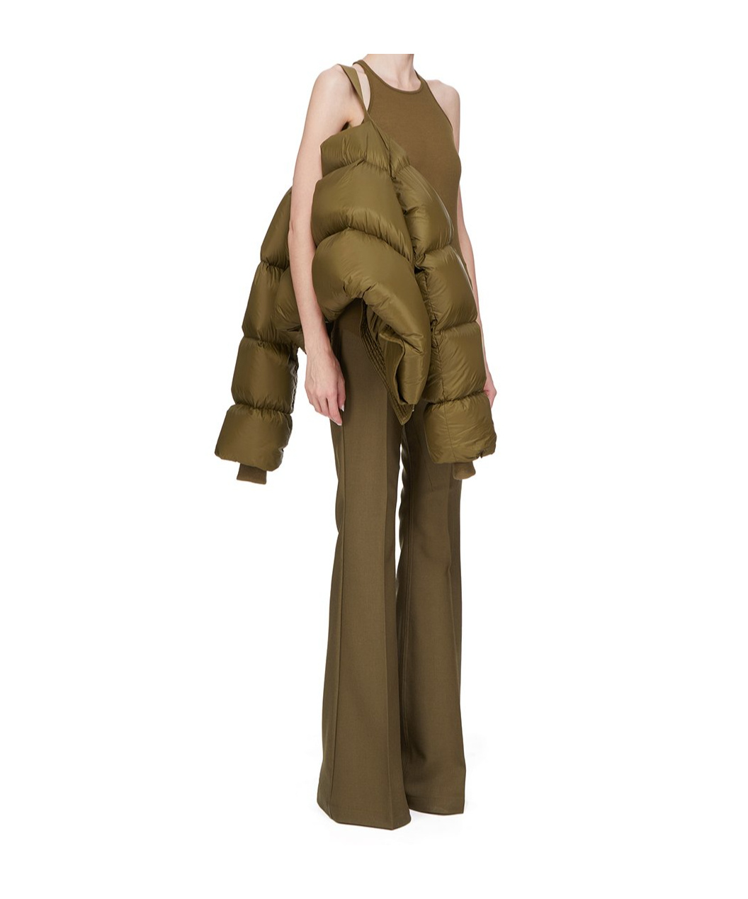 Rick Owens Brown Porterville Turtle Down Jacket In Green