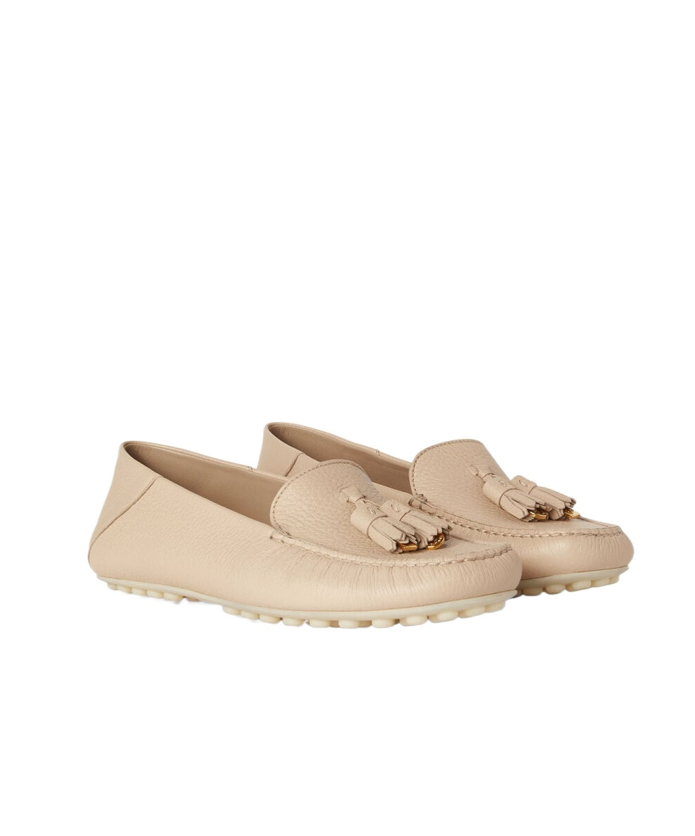 Loro Piana Tassel Mokasin Shoes In Nude
