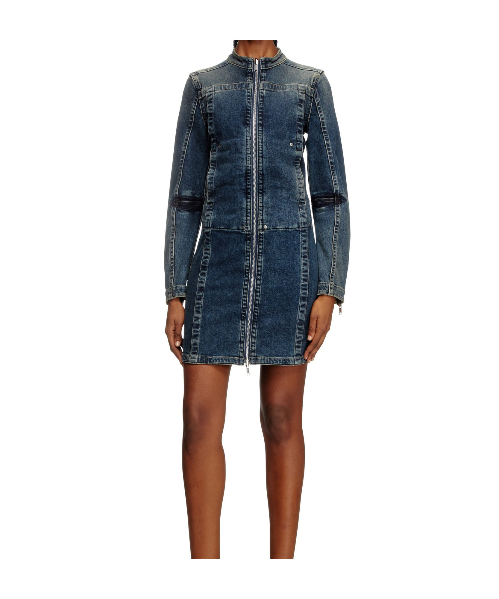 Diesel Short Dress In Rehab Denim In Blue