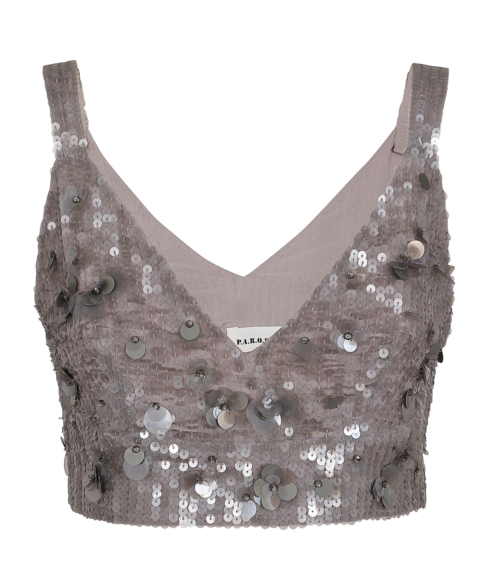 P.a.r.o.s.h Sequined Top In Gray