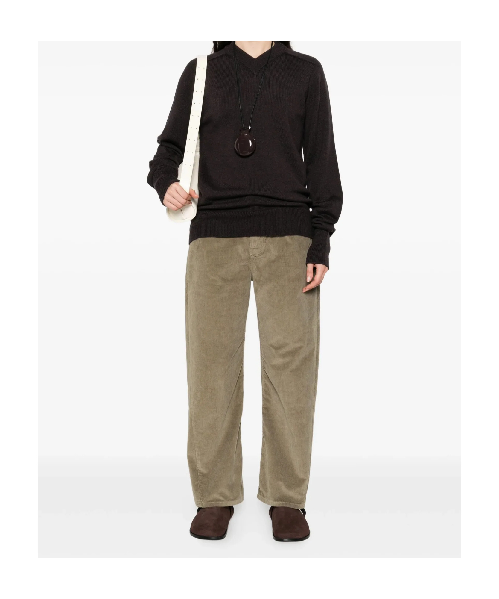 Studio Nicholson V-neck Merino-wool Sweater In Black