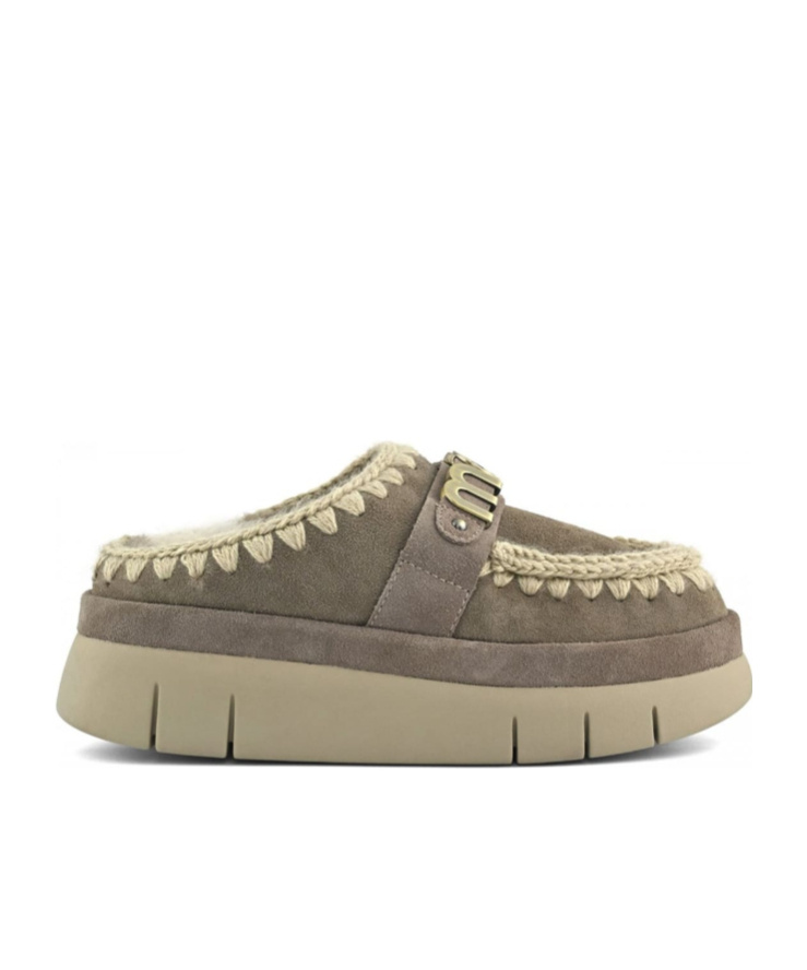 Mou Round-toe Mules In Brown