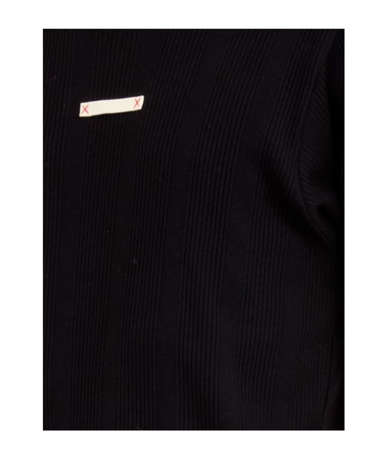 Maison Margiela T-shirt With Ribbed Fabric In Black