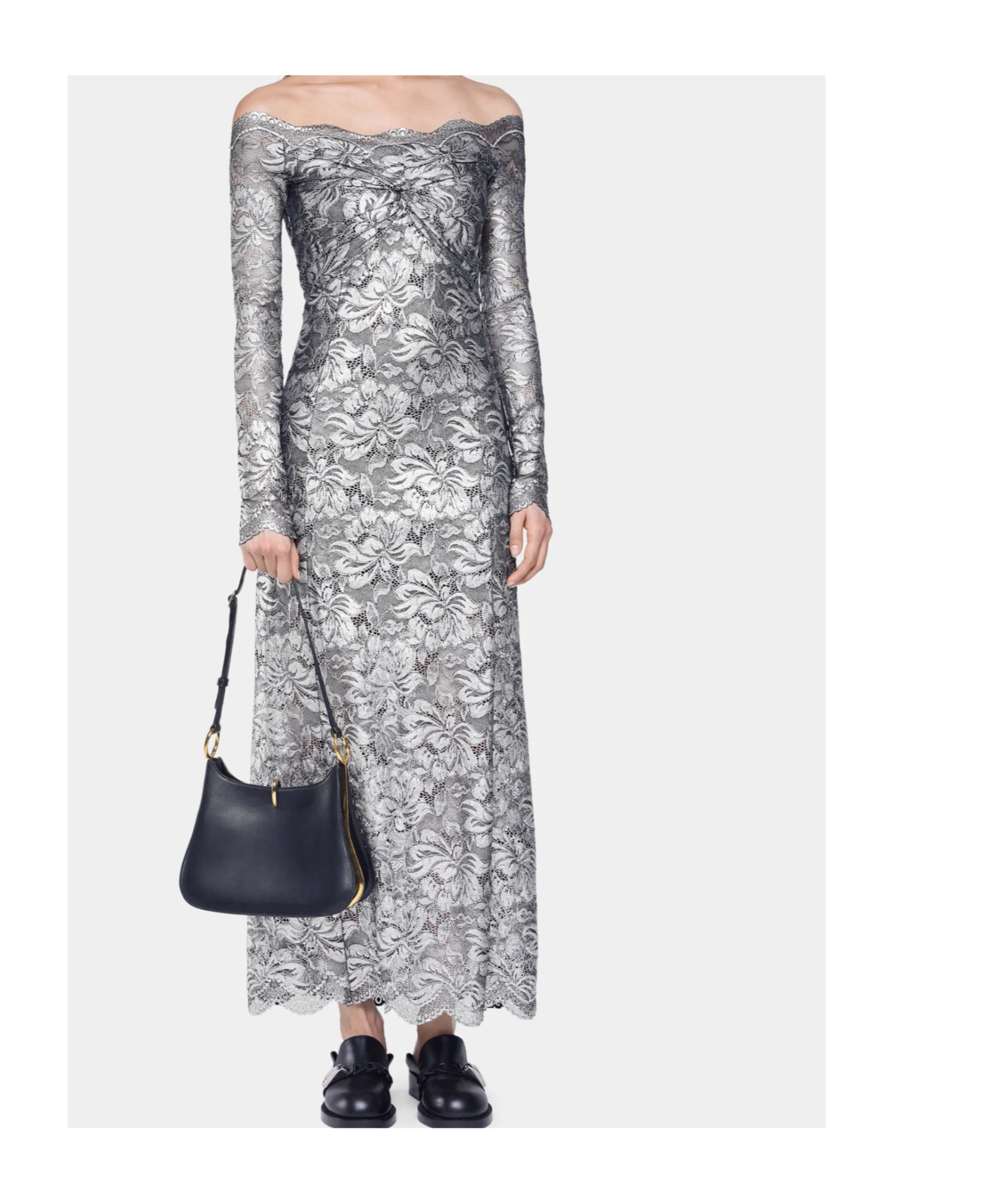 Rabanne Scalloped Maxi Dress In Black