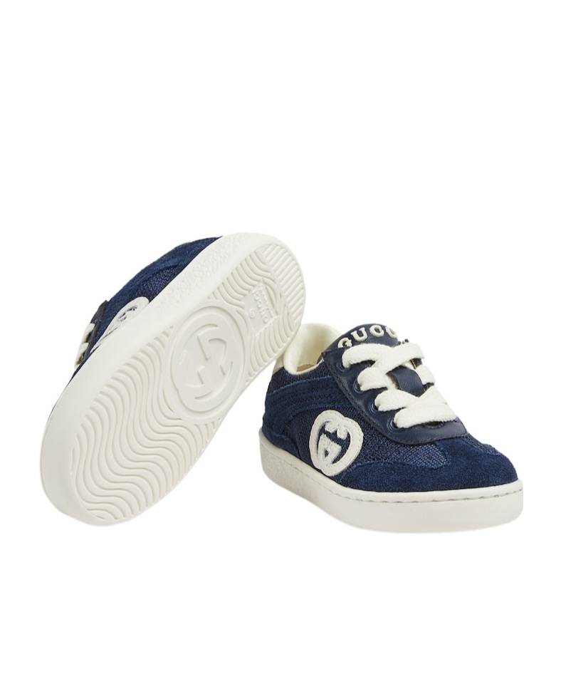 Gucci Kids Toddler Interlocking G Trainers In Blue